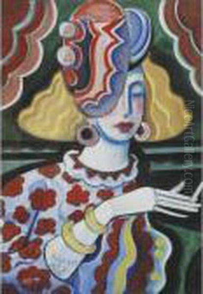 Woman Smoking - view 1