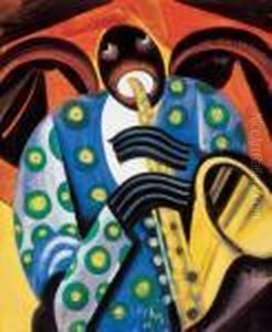 Saxophonist by Hugo Scheiber