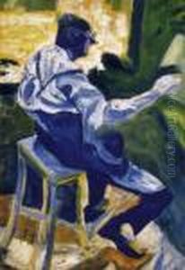 The Painter Working by Hugo Scheiber