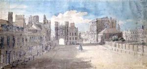 Whitehall, Holbein Gate and Banqueting House on the right by Thomas Sandby