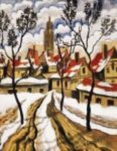 Town In Winter by Hugo Scheiber