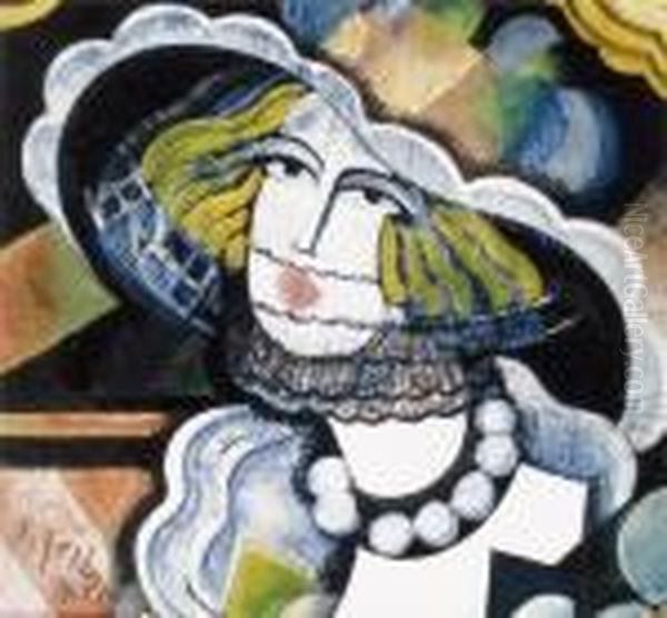 Woman In Hat With Pearl-necklace - view 1