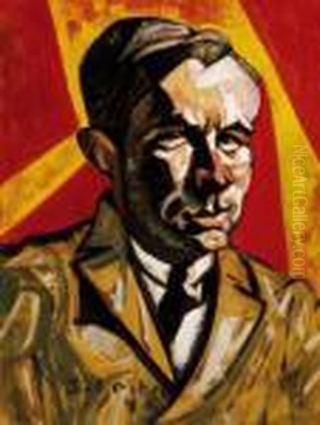 Portrait With Red-yellow Background, Early 1920s - view 1