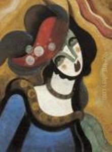 Lady With Hat, About 1930 by Hugo Scheiber