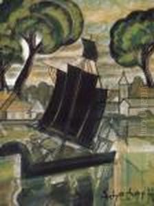 Sailing Boat by Hugo Scheiber