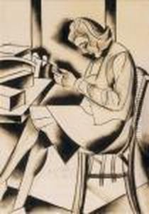 Woman, Reading by Hugo Scheiber