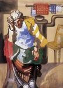 In The Kitchen by Hugo Scheiber