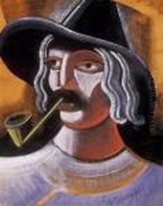 Man In A Hat, Smoking A Cigar