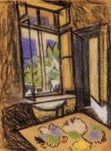 Interior With Opened Window by Hugo Scheiber