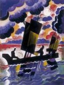 Sailing Boat by Hugo Scheiber