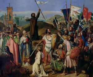 Procession of Crusaders around Jerusalem, 14th July 1099, 1841 by Jean-Victor Schnetz