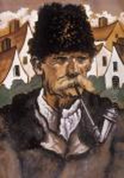 Man, Pipe-smoking - view 1