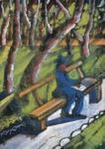 Sitting In The Garden Seat by Hugo Scheiber