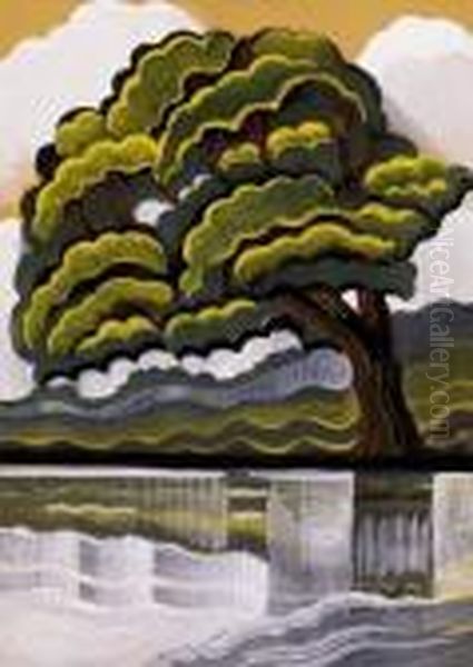Lakeside With A Tree - view 1