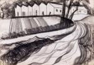 Road With Houses by Hugo Scheiber