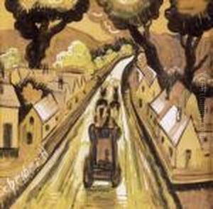 Coach On The Road by Hugo Scheiber
