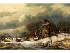Hollandische Landschaft Mit Figuren