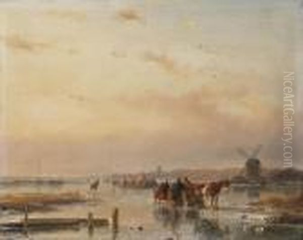 Gathered On The Ice At The End Of A Winter's Day - view 1