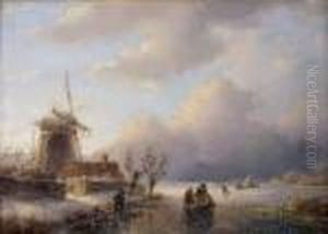 Scene D'hiver by Andreas Schelfhout