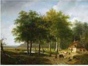 A Herd With Cattle In A Summer Landscape, De Veluwe