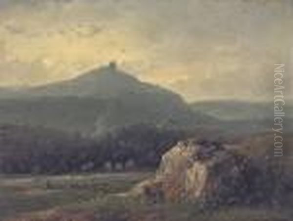 Herding The Flock In A River Valley - view 1