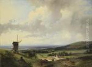 A Panoramic Summer Landscape With Figures, Haarlem Beyond