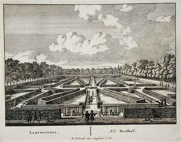 Labyrinth, from Admirandorum Quadruplex Spectaculum, by Jan van Call 1656-1703, published before 1715 - view 1