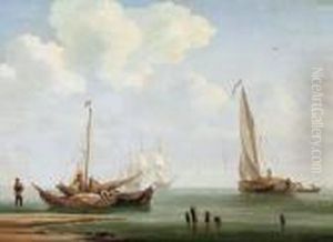 Imbarcazioni Di Pescatori Su Un Mare Tranquillo Imbarcazioni Di Pescatori Su Un Mare Tranquillo
