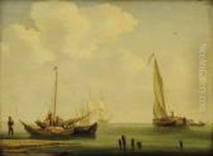Fishing Boats by Andreas Schelfhout