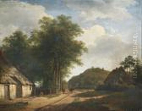 A Woman On A Sandy Path In Summer - view 1