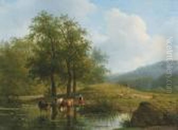 Herding The Cattle In Summer - view 1