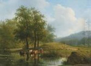 Herding The Cattle In Summer