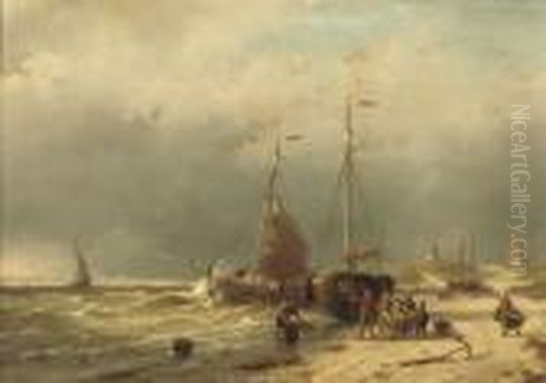 Unloading The Catch On The Beach Of Scheveningen - view 1