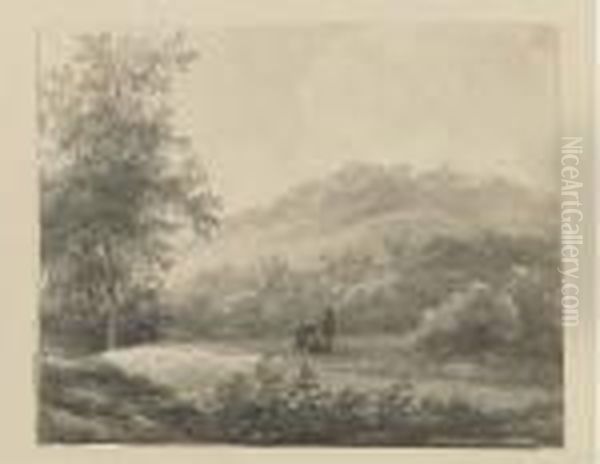 A Hilly Landscape With Figures - view 1