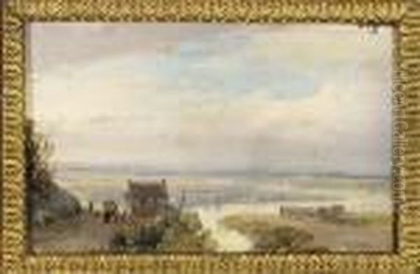 A Panoramic River Landscape In Summer - view 1
