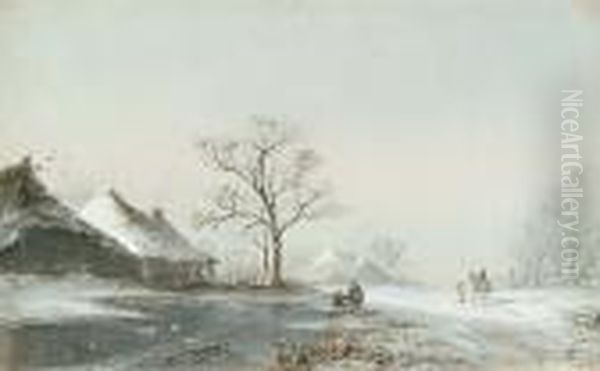 Figures In A Winter Landscape - view 1