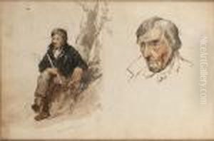 Male Figure Studies by Andreas Schelfhout