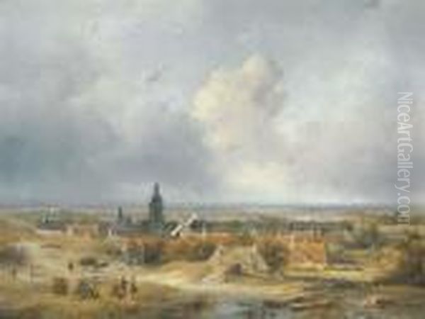 Summer In Holland: A Panoramic View Of A Village In The Dunes - view 1