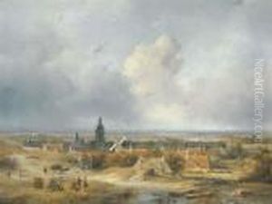 Summer In Holland: A Panoramic View Of A Village In The Dunes