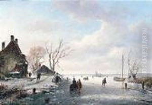 Winter Landscape by Andreas Schelfhout