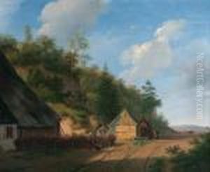 The Forester's House; At The Watermill by Andreas Schelfhout