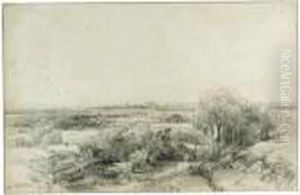 Panoramic View Of Haarlem With The Ruins Of Castle Brederode by Andreas Schelfhout