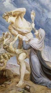 Man repels the Appeal of Conscience, 1910 by Frederic James Shields