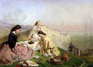 The Picnic on a Clifftop by Frederic James Shields
