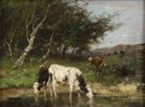 Kuhe An Einer Wasserstelle. by Johan Frederik Corn. Scherrewitz