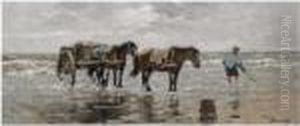 Shell Fishers On The Beach by Johan Frederik Corn. Scherrewitz