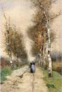 A Peasant Woman On A Country Lane by Johan Frederik Corn. Scherrewitz