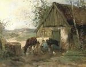 Milking Time by Johan Frederik Corn. Scherrewitz