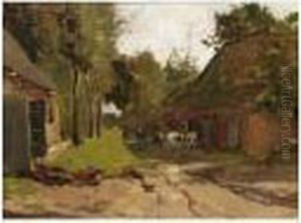 A Peasant Woman Driving The Cows To The Stable - view 1