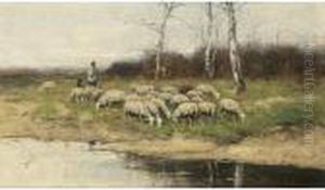 A Shepherd With His Flock by Johan Frederik Corn. Scherrewitz